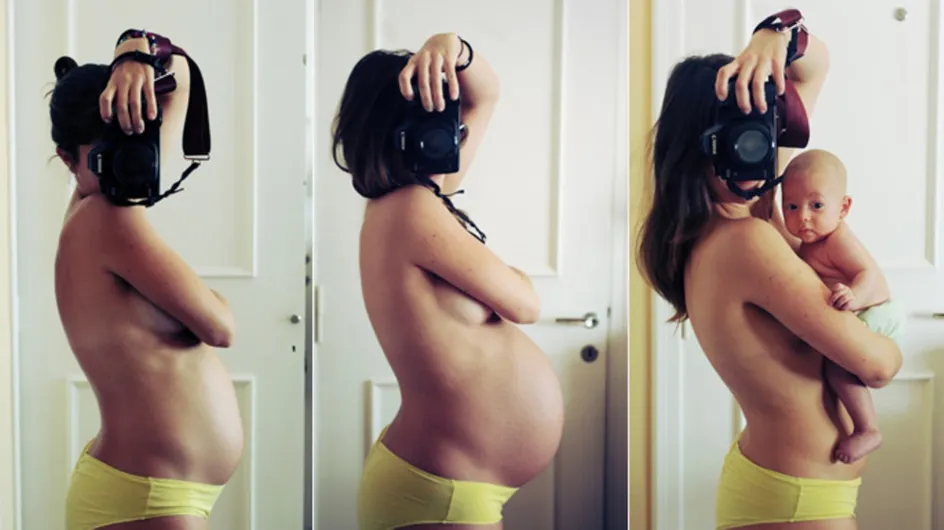 40 Weeks & A Mirror: Bump Selfies Perfectly Capture One Woman's Journey To Motherhood