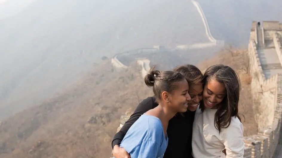 Michelle Obama : Un moment de complicité mère/filles en Chine (Photos)