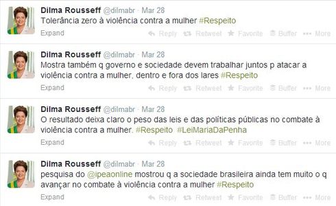Twitter da presidente: Dilma fala sobre a violência no microblog