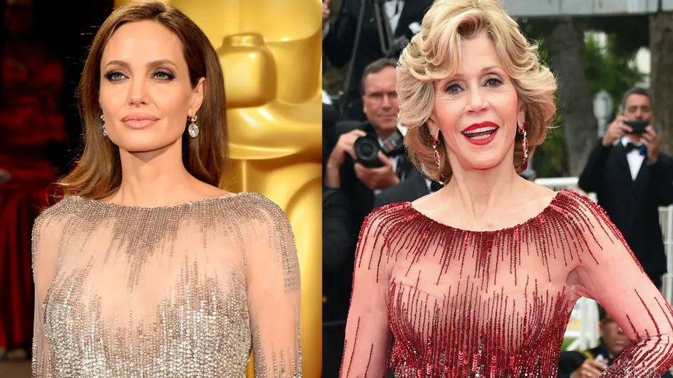 Angelina Jolie vs Jane Fonda : Qui porte le mieux la robe en tulle Elie Saab ?