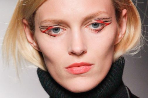 Make-up modeshow Anthony Vaccarello herfst-winter 2014-2015