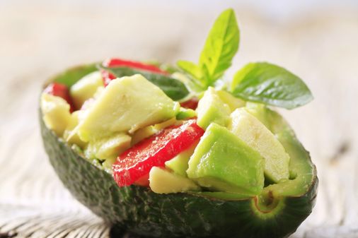 Avocado met garnalen en pompelmoes
