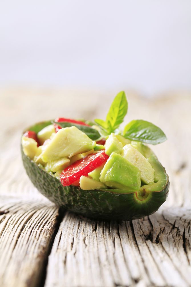 Avocado met garnalen en pompelmoes