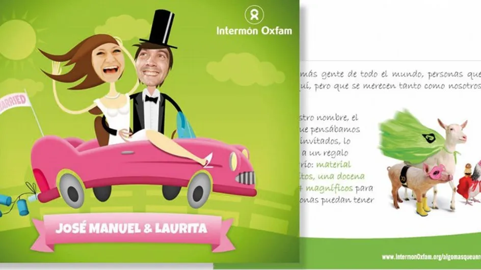¡Sé solidario en tu boda con tarjetas de Intermón Oxfam!