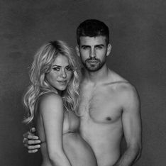 Shakira y Piqué posan semidesnudos para celebrar la llegada de su hijo