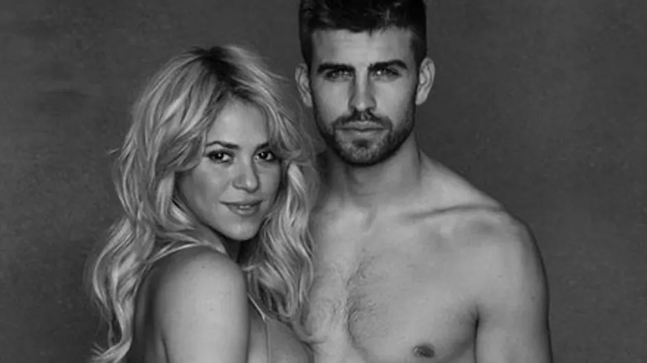 Shakira y Piqué posan semidesnudos para celebrar la llegada de su hijo