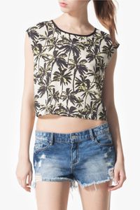 Tee-shirt Stradivarius imprimé palmier - 19,95 €