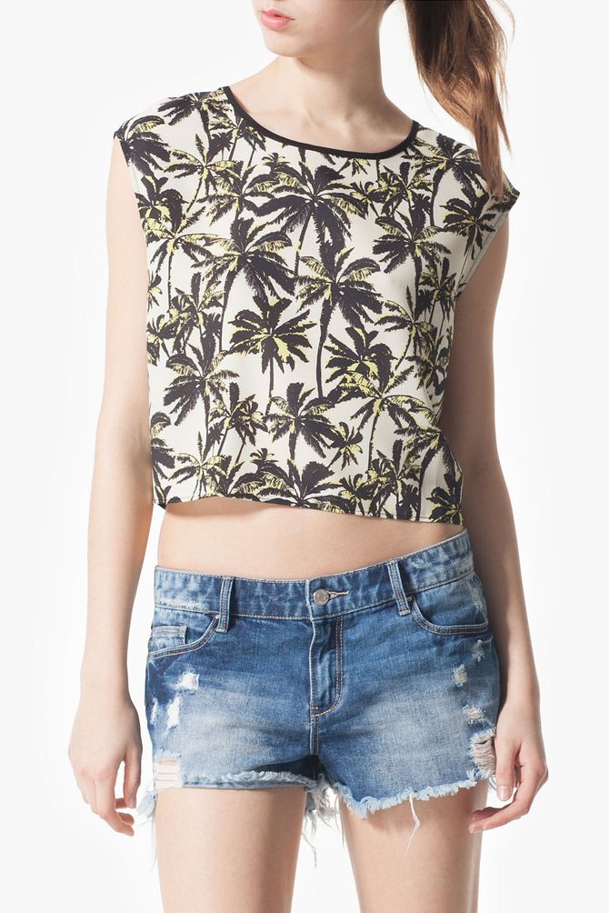 Tee-shirt Stradivarius imprimé palmier - 19,95 €