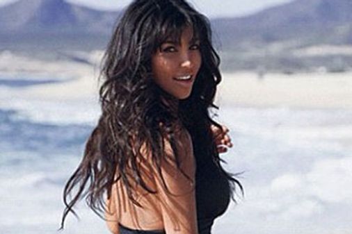 Kim Kardashian on the beach