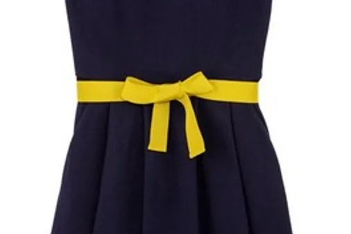 Petit Bateau - Dikke jersey jurk en gekleurde riem