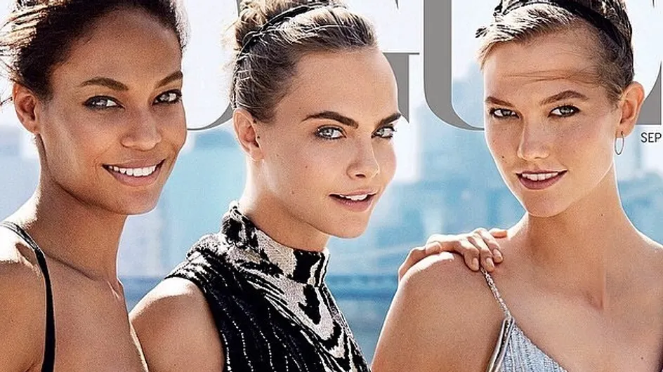 Cara Delevingne, Karlie Kloss et Joan Smalls : Trio de charme en couverture de Vogue
