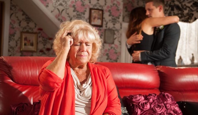Grace rushes to Nana McQueen’s aid