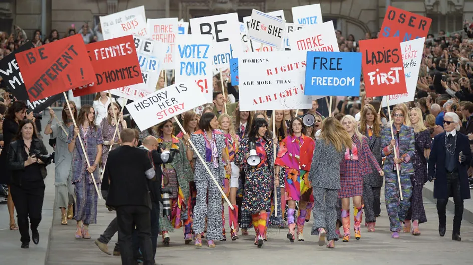 Karl Lagerfeld Launched A Feminist Protest On The Chanel Spring 2015 Runway. But Was It Effective?