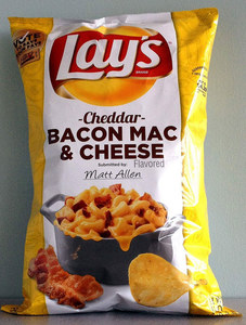 Patatas con sabor a macarrones con bacon y queso