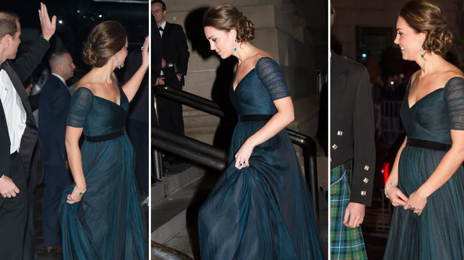 Kate Middleton splendida in abito da sera con il pancino in evidenza. Guarda le immagini!