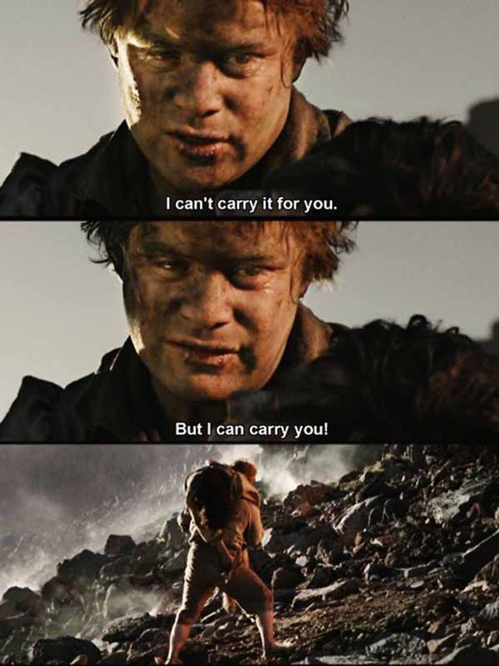 Sam carries Frodo. (With images) The hobbit, Lord of the