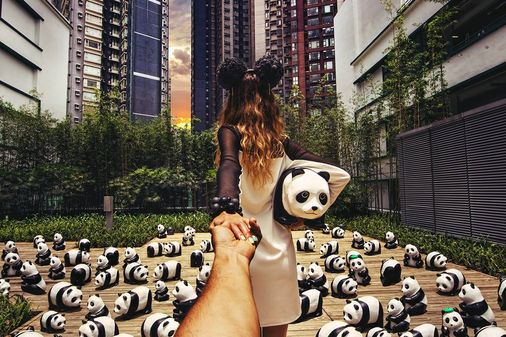 Pandaausstellung in Hongkong