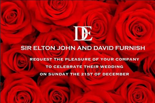 Boda de Elton John y David Furnish