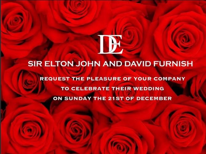 Boda de Elton John y David Furnish