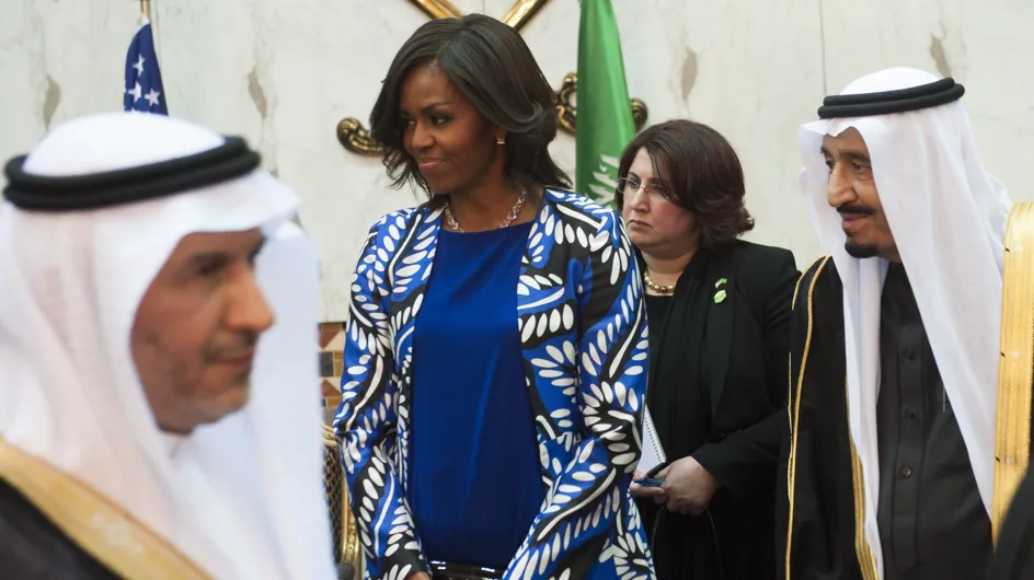 Michelle Obama refuse de porter le voile en Arabie Saoudite