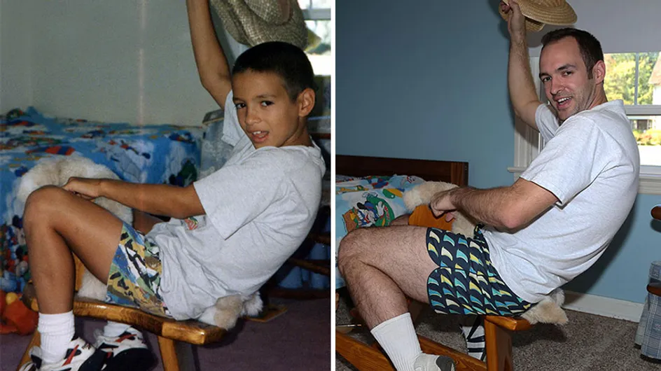 Tres hermanos recrean sus mejores fotos de la infancia: un fenómeno viral