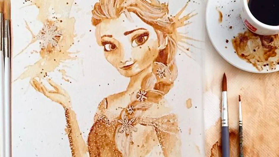 Pintando com sabor: garota faz ilustrações usando somente café