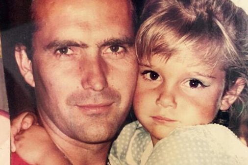 Natalia Sánchez y su padre