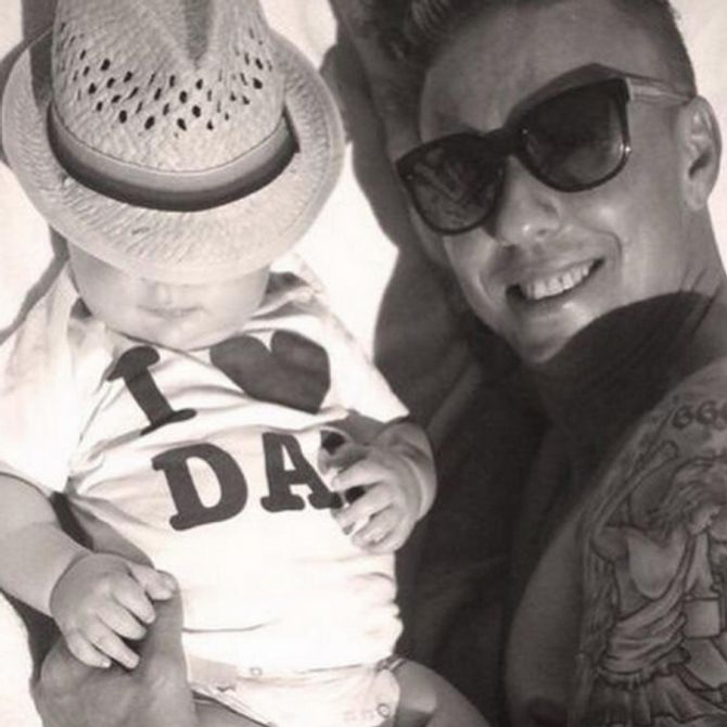 Guti con su hijo