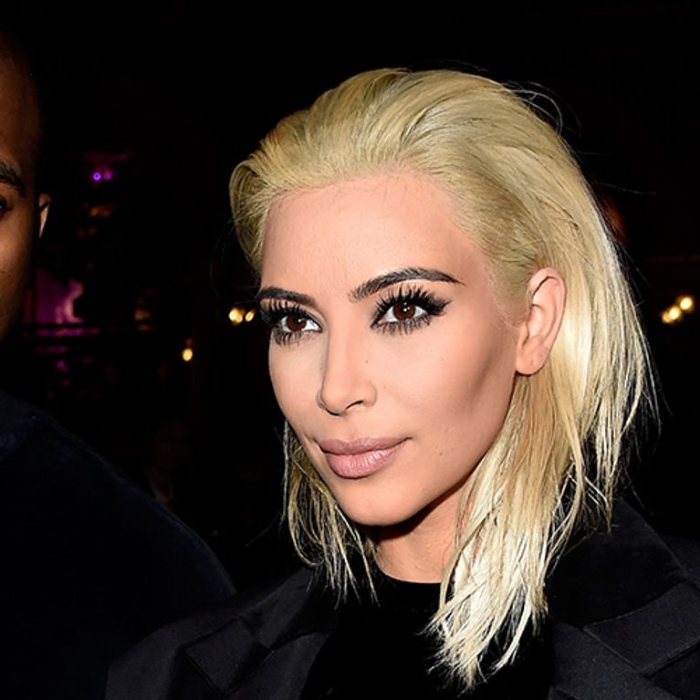 kim kardashian makeup blonde hair