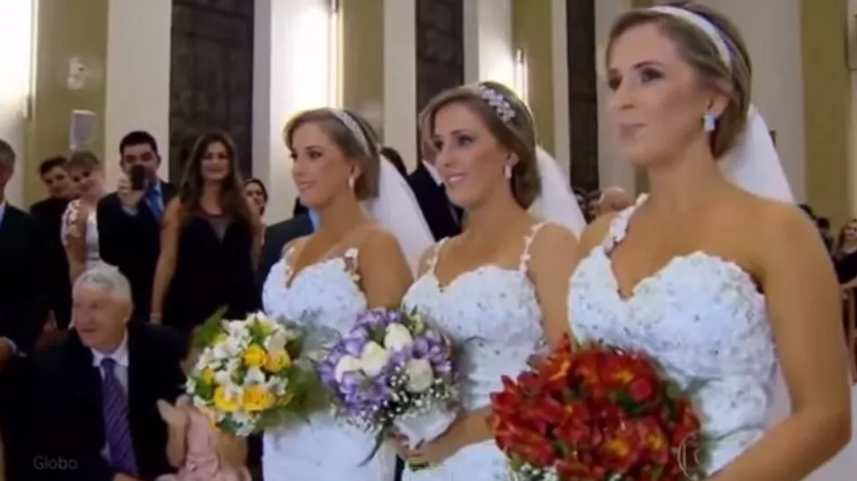 Ces triplées absolument identiques se sont mariées en même temps (Vidéo)