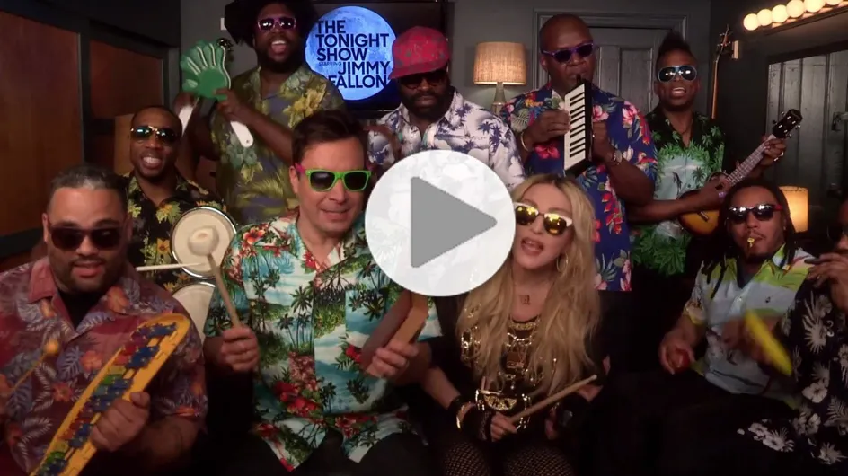 Madonna et Jimmy Fallon revisitent le tube "Holiday" avec des instruments pour enfants (Vidéo)