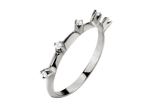 Anel Espeto: ouro branco 18K com rodium negro e diamante