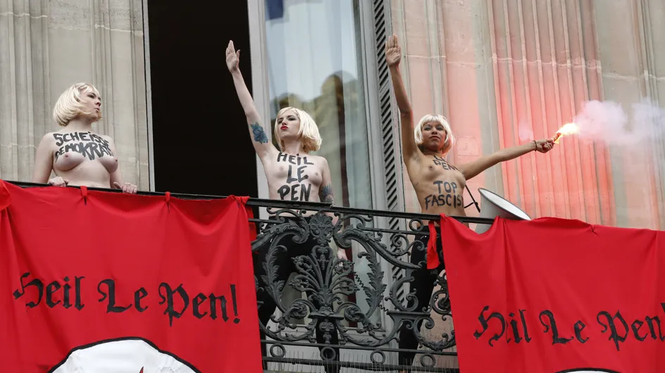 Les Femen interrompent le discours du 1er mai de Marine Le Pen (Photos)