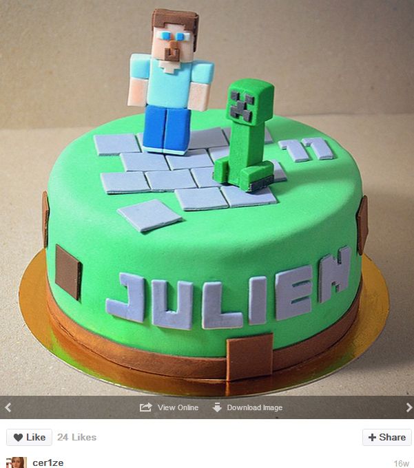 Gâteau Minecraft anniversaire