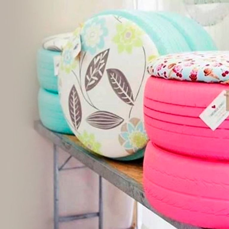 Ideas para reutilizar neumáticos como decoración para casa
