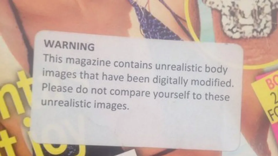 Un autocollant pour dénoncer l'abus de retouches photo dans les magazines