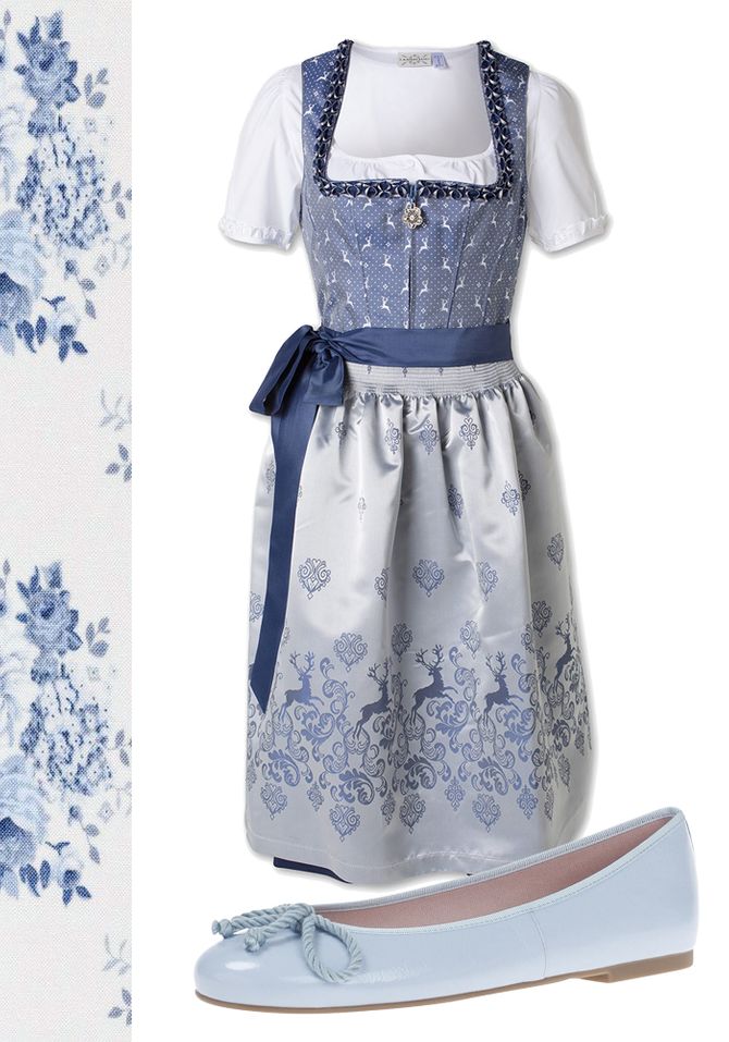 Dirndl von C&A, 149 €, Ballerinas von Pretty Ballerinas, 129,90 €