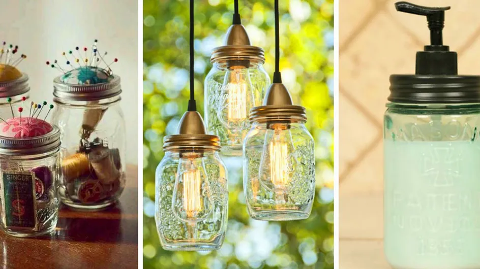 20 ideas creativas para reciclar tarros de cristal y decorar tu hogar con ellos