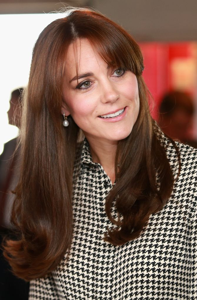 Ponyfrisuren für herzförmige Gesichter: Herzogin Kate