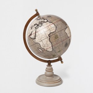 Bola del mundo en tonos grises
