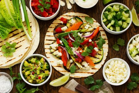 Tacos con verduras a la plancha