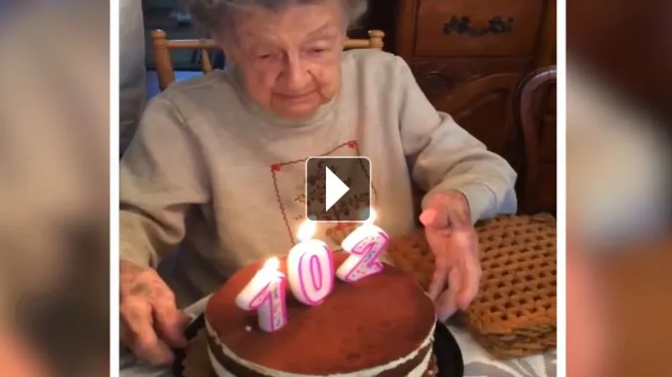 Au moment de souffler ses bougies, cette grand-mère a rencontré un petit souci