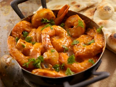 Gambas con curry y perejil