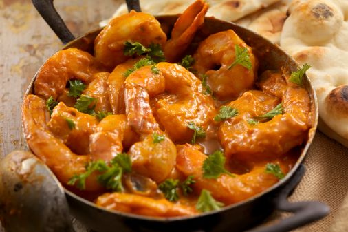 Gambas con curry y perejil