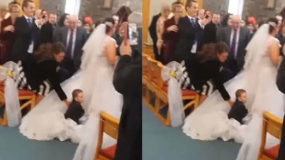 You Have To See This Little Kid Dive-Bomb His Aunt's Wedding Dress