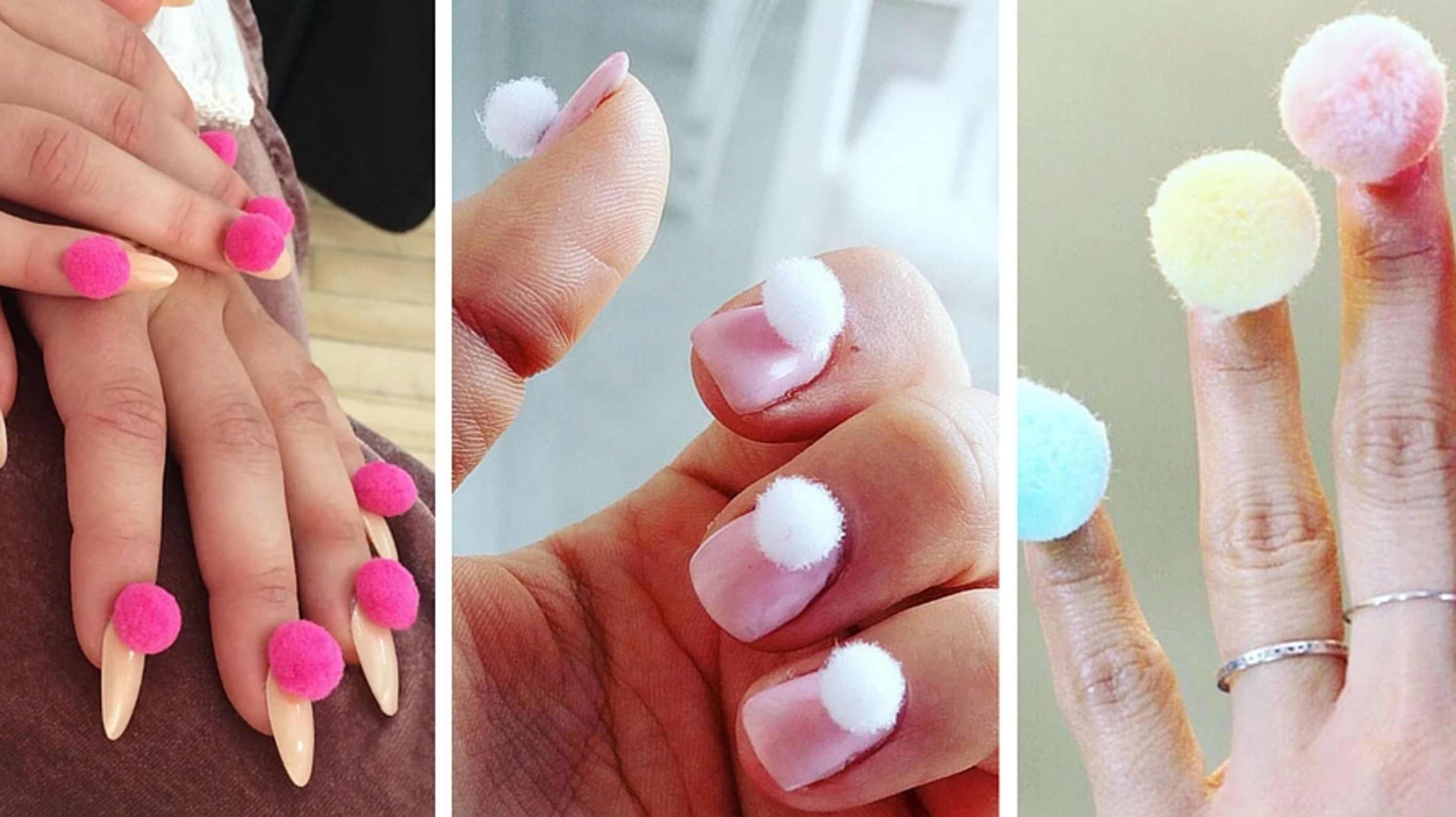 Les pompom nails La tendance manucure WTF