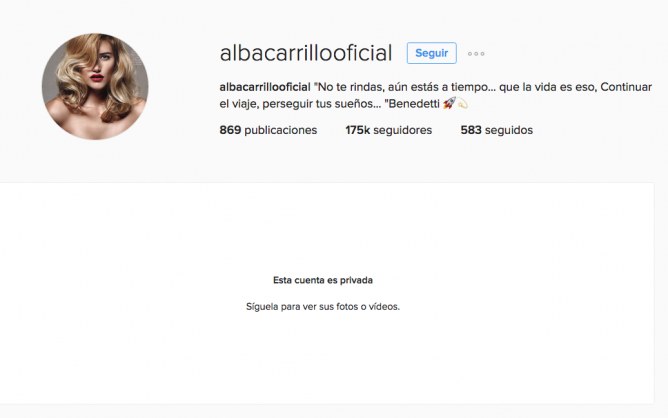 El instagram de Alba Carrillo