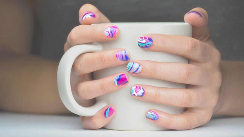How to Create a Water Marble Nail Polish Color - wide 10
