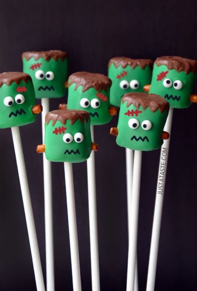 DIY-Halloween-Deko: Marshmallow-Monster