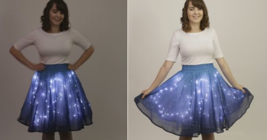 La jupe lumineuse pleine d'?�toiles de Think Geek